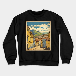 Ouro Preto Brazil Vintage Tourism Travel Poster Crewneck Sweatshirt